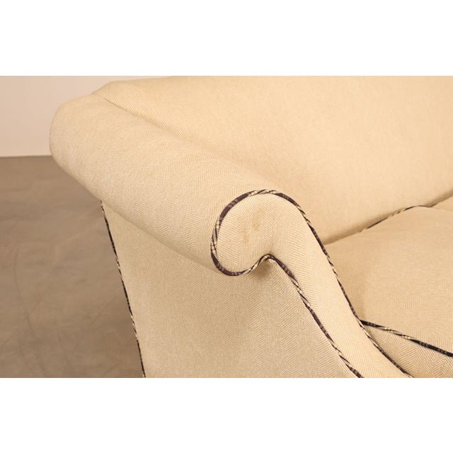 Ethan Allen Vintage Chippendale Style Upholstered Loveseat For Sale - Image 10 of 18