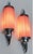 Art Deco Vintage Skyscraper Art Deco Light Old Lamp Wall Sconces Fixture Nickel Brass & Pink Glass Rod Ship Light - Pair For Sale - Image 3 of 5