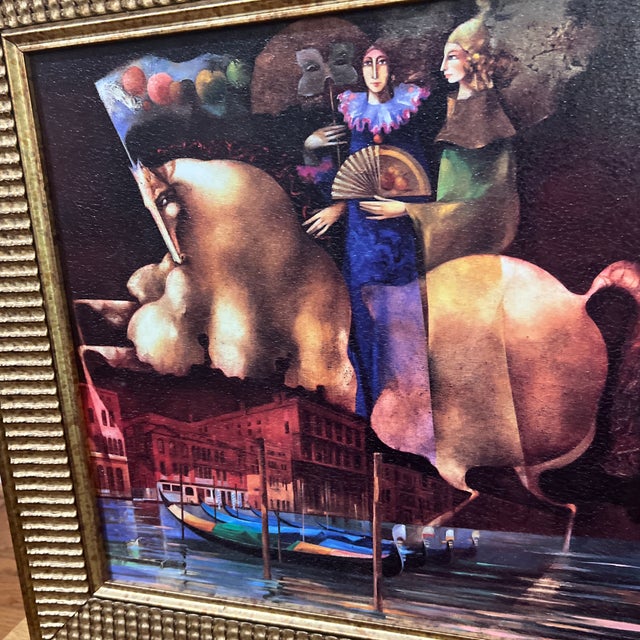 20 Th Century Oil on Board Surrealistic Image by Spanish Artist Josep Baques Signed Framed For Sale - Image 4 of 10