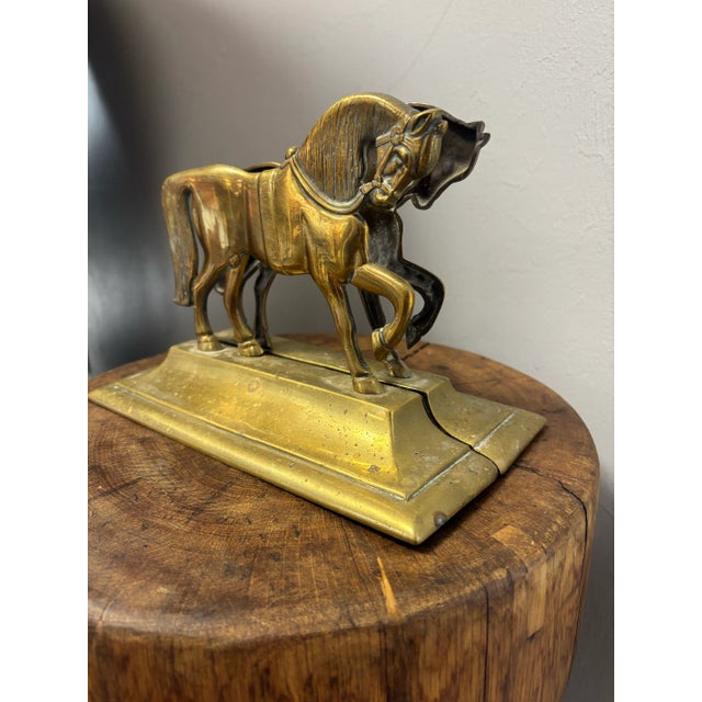 Antique English Brass Bookend Doorstops For Sale - Image 9 of 11