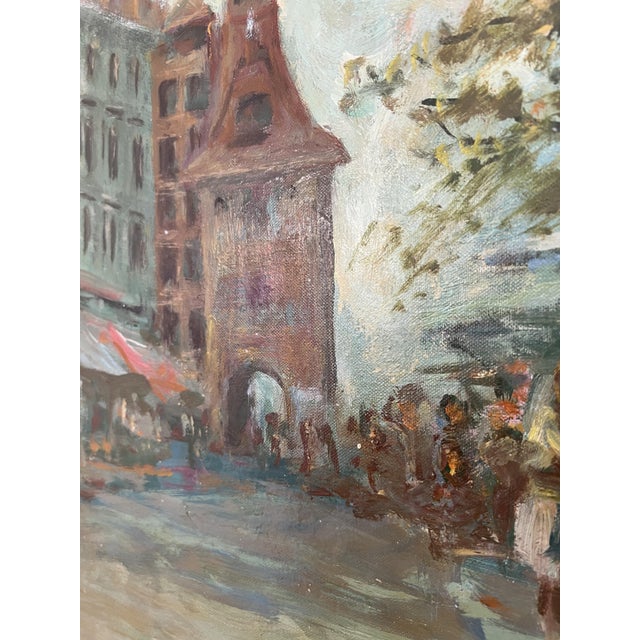 Kazimier Rubolowski, Place du Molard et son Marché aux Fleurs, Oil on Panel, Framed For Sale - Image 4 of 16