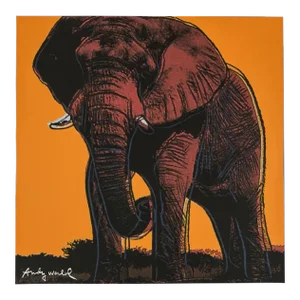 1986 Carnegie Museum of Art After Andy Warhol "African Elephant" Lithograph