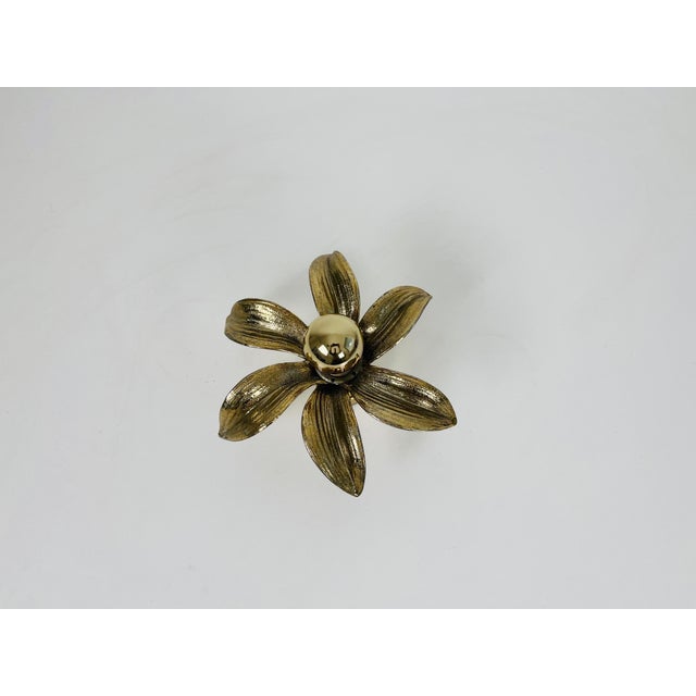 Golden Florentine Flower Shape Flushmounts by Willy Daro for Massive - A Pair For Sale - Image 12 of 13