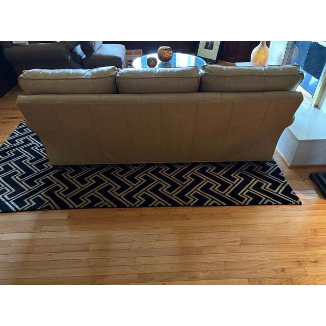Traditional Unused Lexington Camel Leather Sofa With Nailhead Trim For Sale - Image 3 of 9