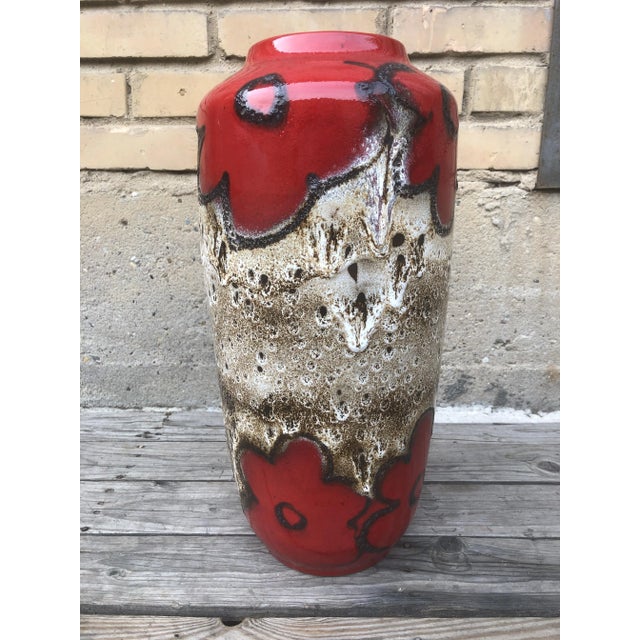 Ceramic Mid-Century German Fat Lava Floor Vase from Scheurich, 1960s For Sale - Image 7 of 7