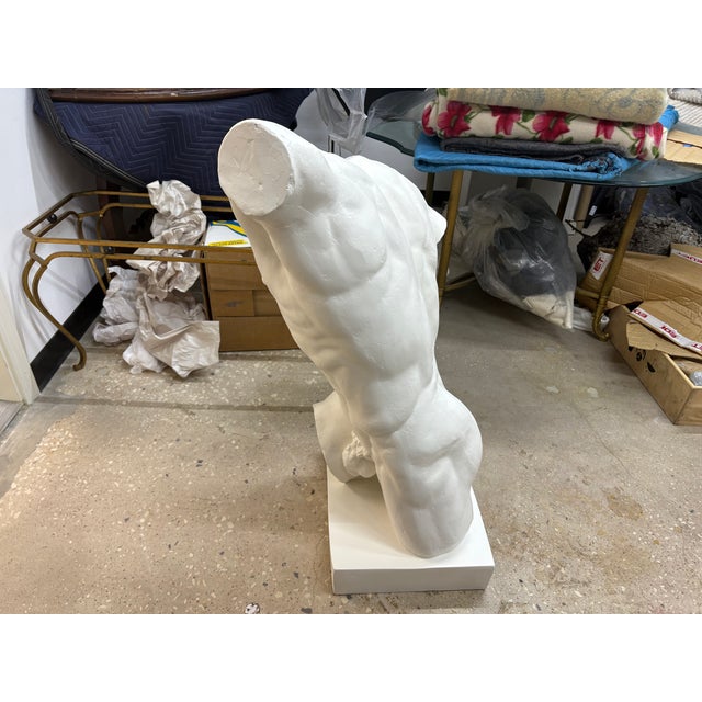 1940s Italian Plaster Male Torso Sculpture of a Classical Athlete For Sale - Image 12 of 14