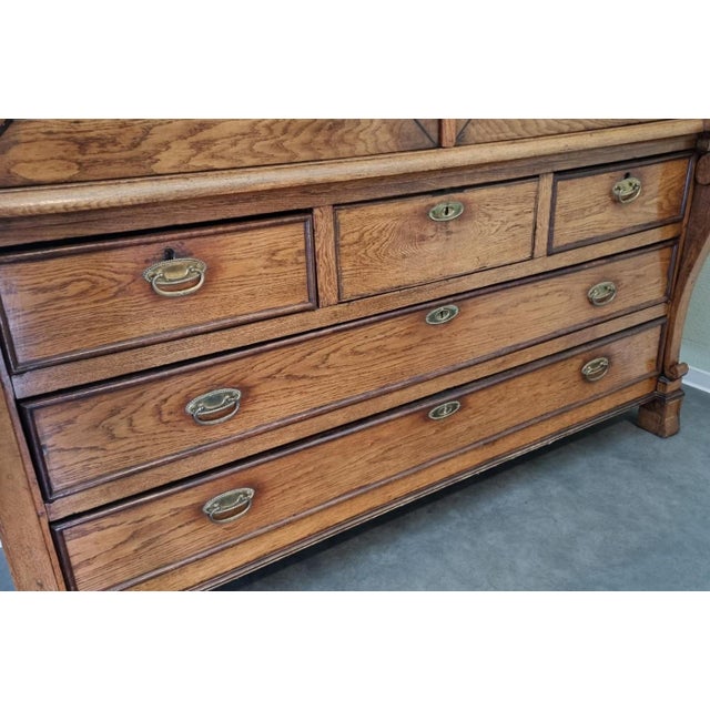 Wood Empire Dutch Demountable Oak Cabinet with Hidden Secretary, 1820s For Sale - Image 7 of 16