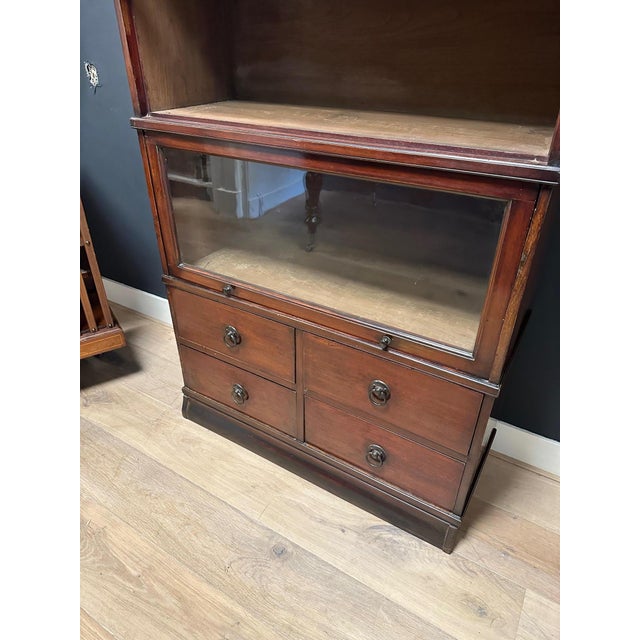 Brown Antique Bookcase in Teak, 1880 For Sale - Image 8 of 16