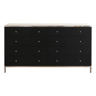 Mitchell Gold + Bob Williams Black Eight Drawer Dresser With Stone Top For Sale