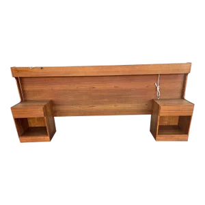 Mid 20th Century Arne Wahle Iverson for Vinde Mobelfabrik Mid Century Teak King With Headboard Built Inside Tables.