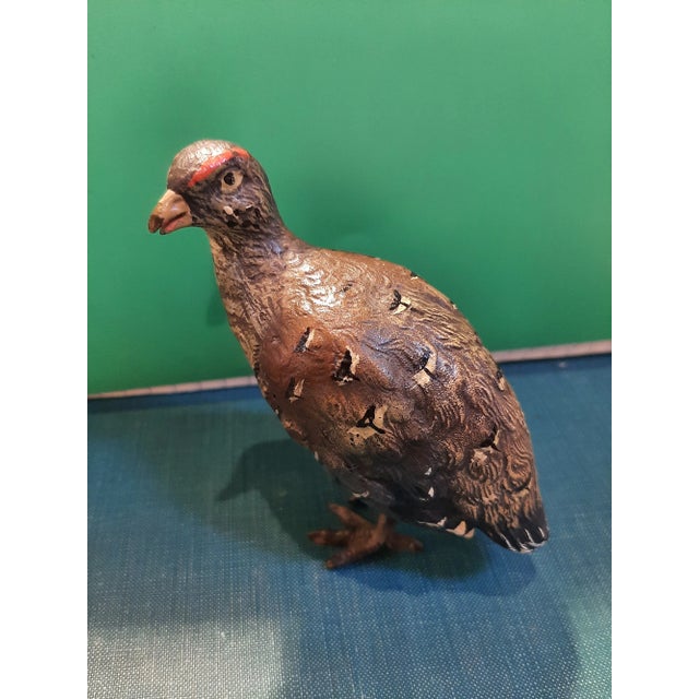 Vintage Austrian Bronze Game Bird Partridge Figurine For Sale - Image 9 of 9