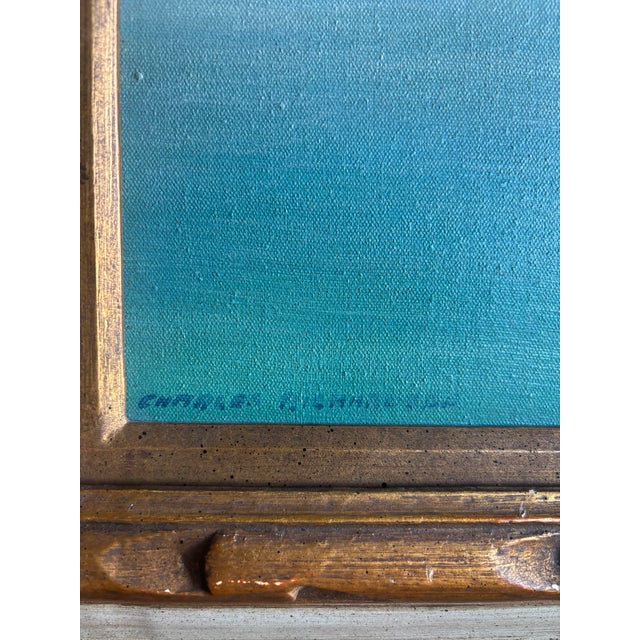 Mid Century Coastal Harbor Painting Signed Charles Richardson For Sale In Miami - Image 6 of 6