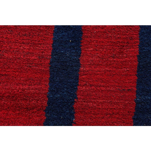 Art Deco Doris Leslie Blau French Art Deco Vintage Geometric Crimson Hand-Knotted Runner For Sale - Image 3 of 6
