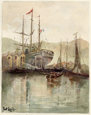 Whylock Pendavis, Port Louis Dry Dock, Mauritius, 1800s, Paper