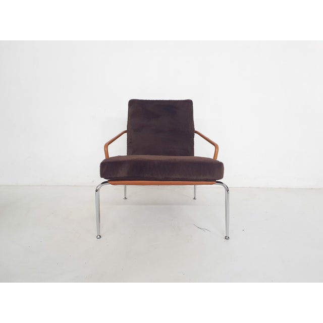 Brown Set of Lounge Chair and Ottoman by Rodolfo Dordoni for Minotti Berman, Italy, 1990s For Sale - Image 8 of 18