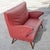 Red Faux Leather Sofa with Flared Wooden Feet, 1950s For Sale - Image 6 of 8