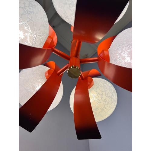 White and Orange Chandelier by Richard Essig For Sale - Image 10 of 11