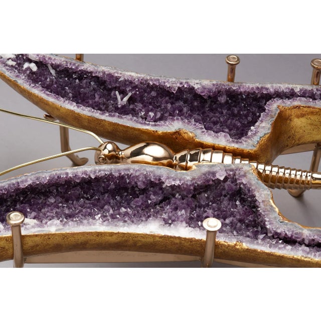 Amethyst and Bronze Butterfly Coffee Table For Sale - Image 11 of 12