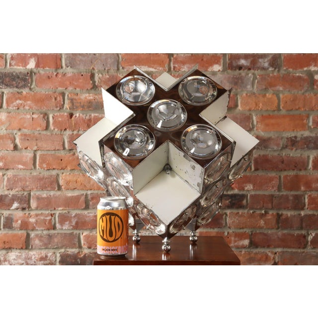 Vintage Italian Modernist "Stilkronen" Chrome Table Lamp by Oscar Torlasco For Sale - Image 10 of 18