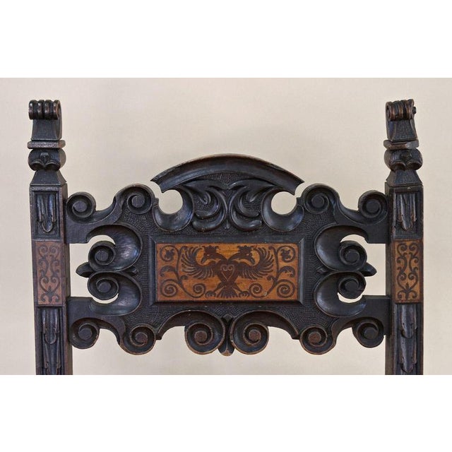 17th Century Renaissance Handcarved Nutwood Armchair, Austria For Sale - Image 4 of 18