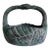 Vintage Verdigris Patina Swan Metal Basket Planter For Sale