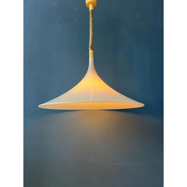 Vintage Acrylic Glass Witch Hat Pendant Lamp For Sale - Image 4 of 11