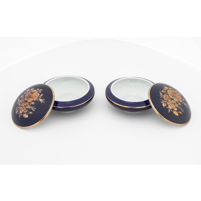 French KPM and Limoges Cobalt Blue Porcelain Boxes, 10 For Sale - Image 3 of 17