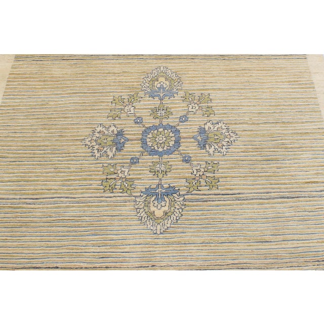 Boho Chic Gabbeh Beige/Blue Wool Rug - 4'7'' X 6'4'' For Sale In New York - Image 6 of 10