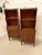 Rare pair of gillows antique quality satinwood waterfall bookcases having the original brass gallery above a satinwood...