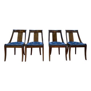 Set of 4 Empire-Style Mahogany Gondola Chairs, Set of x For Sale