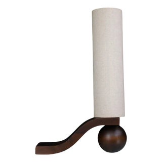 Mid-Century Czech Table Lamp in Sculpted Wood by Vladimír Nývlt, 1970s For Sale