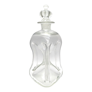 Mid 20th Century Danish Kluk Kluk Decanter With Crown Shaped Glass Stopper