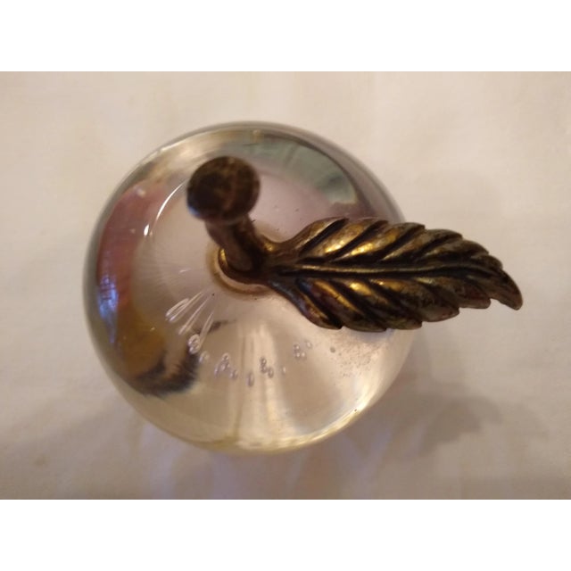 Art Deco Early 20th Century Vintage Apple Shaped Blown Glass Paperweight For Sale - Image 3 of 5