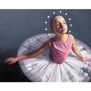 Constellation Grace by Denise Dambrackas | Mixed-media: Acrylic & Oil on Panel of a ballet dancer For Sale