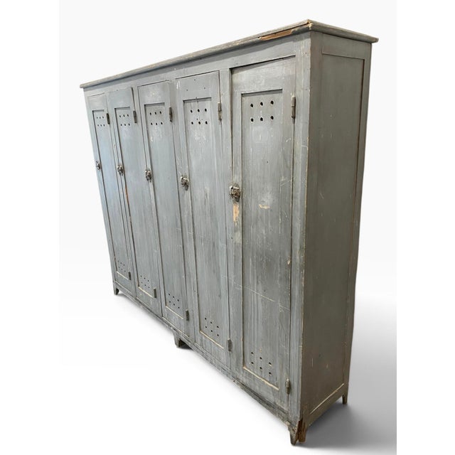 French Early 20th Century French Factory Dressing Room Cabinet From Lyon France For Sale - Image 3 of 11