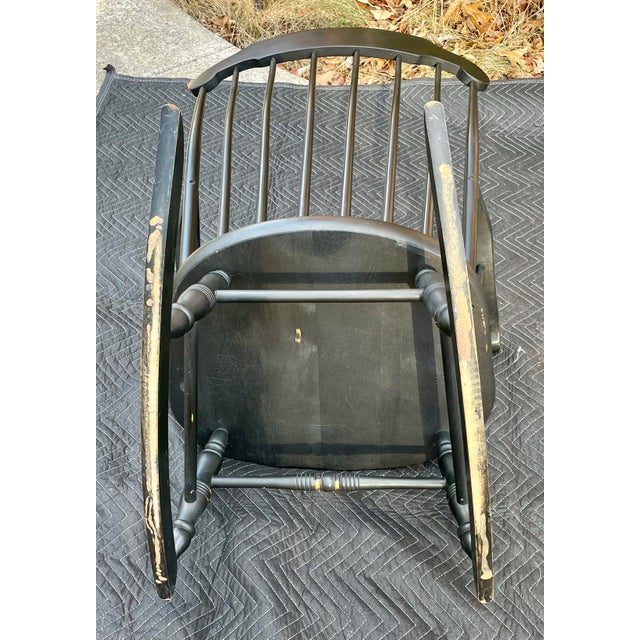 Mid 20th Century S. Bent & Bros. Hitchcock Style Bent Back Rocking Chair For Sale - Image 11 of 12