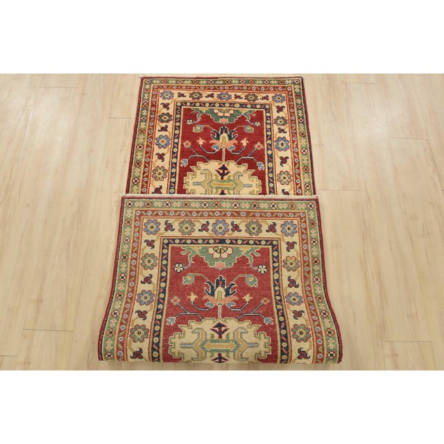Kazak Runner 2’7” X 6’8” Red Wool Tribal Hand-Knotted Oriental Rug For Sale - Image 9 of 10