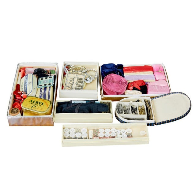 Late 19th Century Antique Birch Sewing Table with Contents, 1895 For Sale - Image 5 of 10