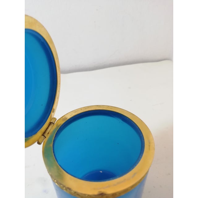 Blue Opaline Glass Box by F.lli Ferro Murano, Italy, 1930s For Sale - Image 6 of 11