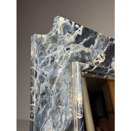 Blue Faux Marble Painted Mirror, 1890s For Sale - Image 8 of 14