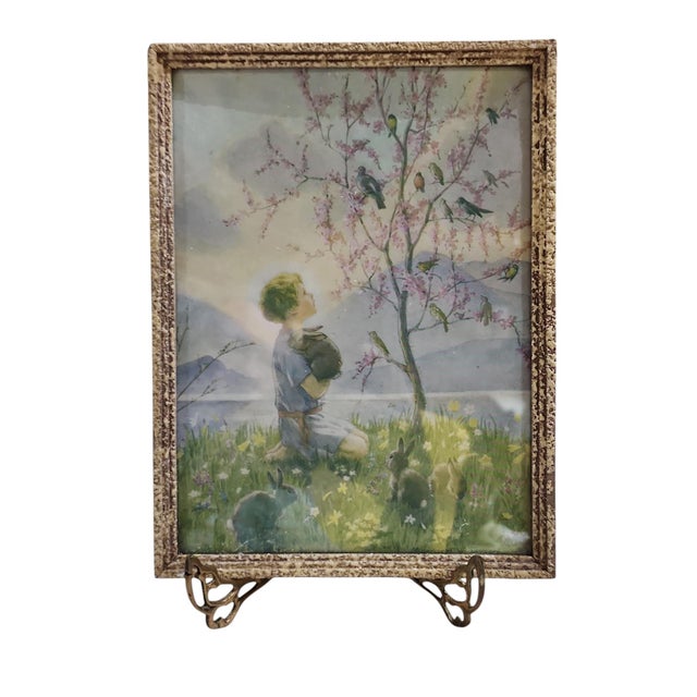 Wood Margaret Tarrant Morning Carol and an Elf to Tea 1930s Reproduction Prints - A Pair For Sale - Image 7 of 10