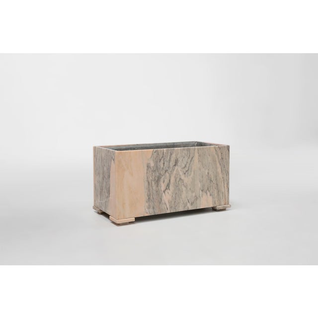 Gray Large Planter in Pink Marble, Belgium, 1980s For Sale - Image 8 of 17