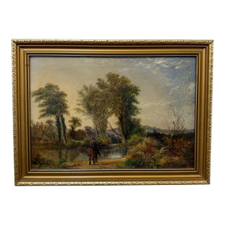 Antique Oil on Canvas For Sale