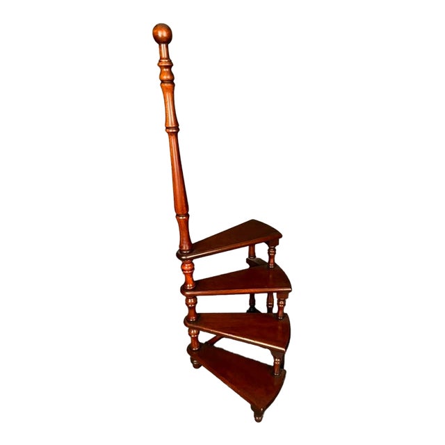 English Mahogany Custom Spiral Library Steps, Late 20th Century For Sale