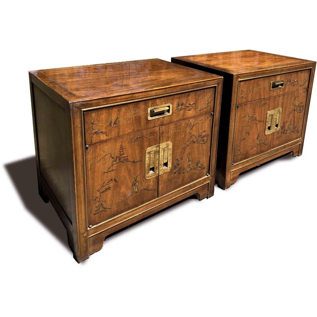 Drexel Heritage Dynasty Collection Campaign Nightstands a Pair Chairish