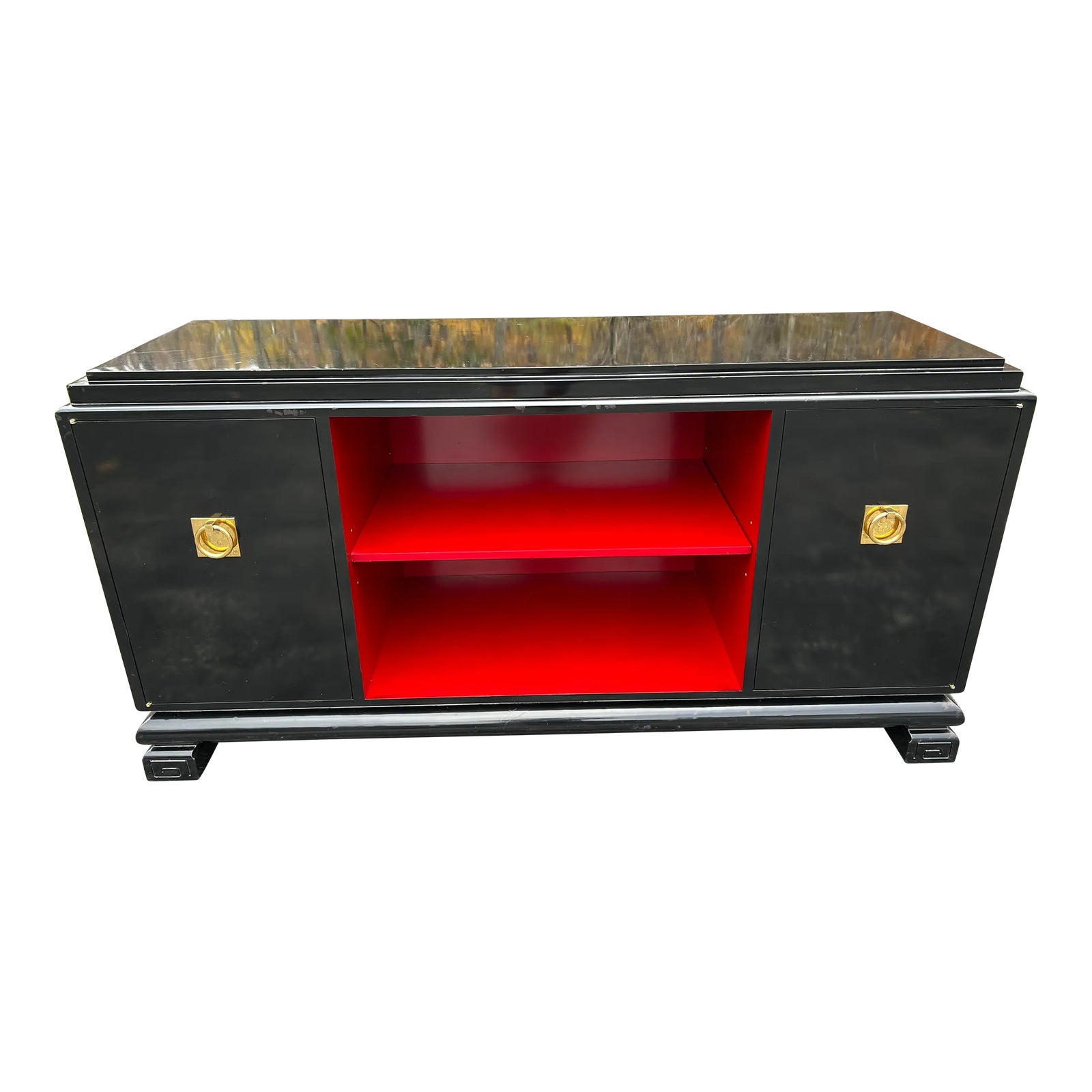2000s Ralph Lauren Home Chinoiserie Piano Black Lacquered Asian