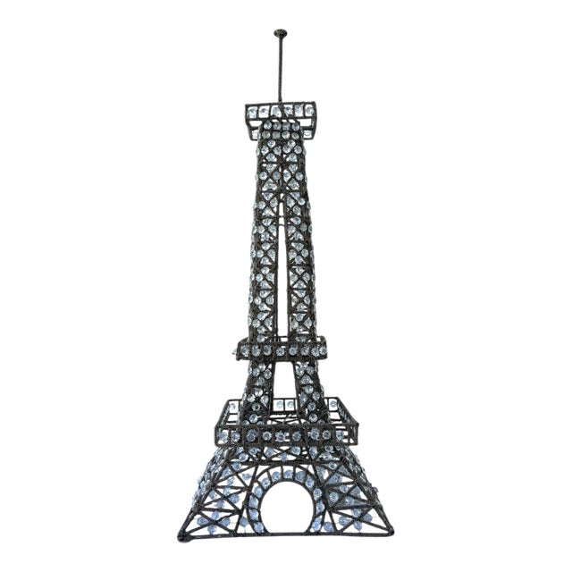 Mid 20th Century Mid Century Modern French Beaded Eiffel Tower Lamp For Sale