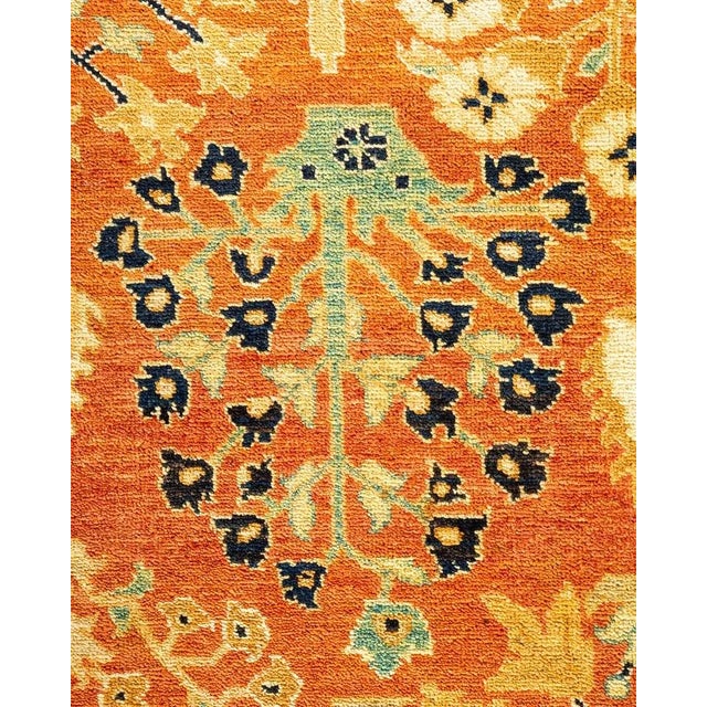 Traditional Eclectic, One-of-a-Kind Hand-Knotted Area Rug in Orange, 9' 3" x 11' 10" For Sale - Image 3 of 8