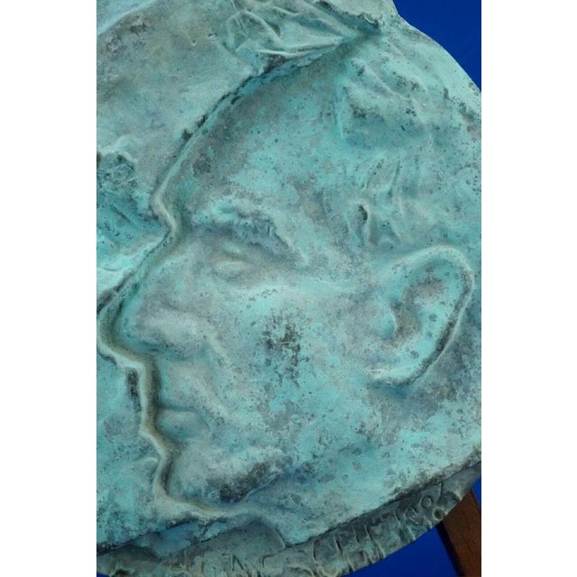 19th Century Bronze Plaque Sculpture Depicting Giuseppe Mazzini from Cesare Boneschi, Massari Foundry, 1895 For Sale - Image 10 of 18