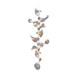 Dune 10 Vertical Cluster Chandelier in Silver Anodized Aluminum by Moss Objects For Sale